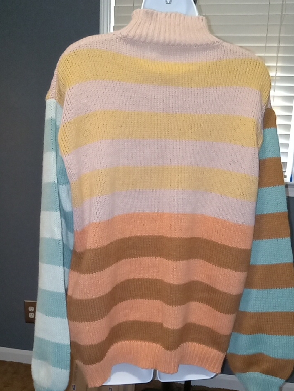 Three Bird Nest Striped Mock Neck Sweater - Multicolor - Picture 4 of 5